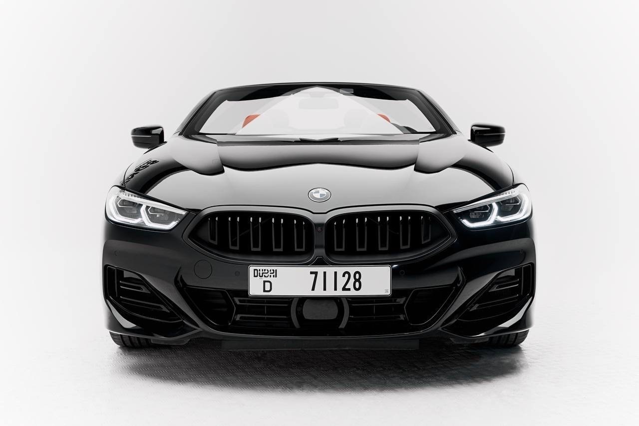 BMW 840i Cabrio black front view