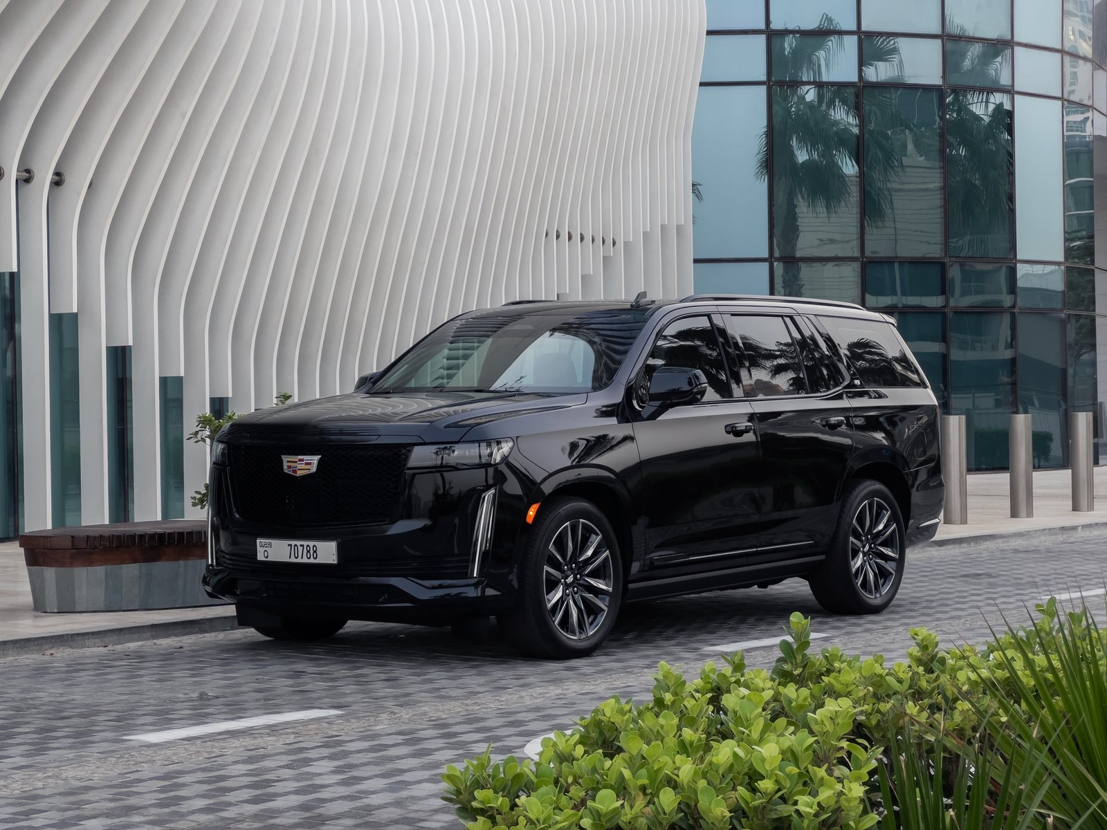 Cadillac Escalade black front view