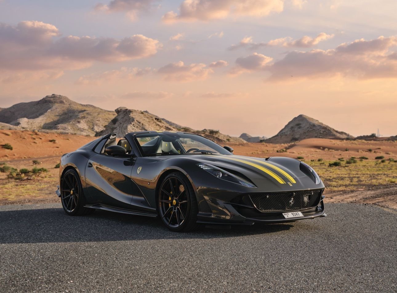 Ferrari 812 GTS Spider black front view
