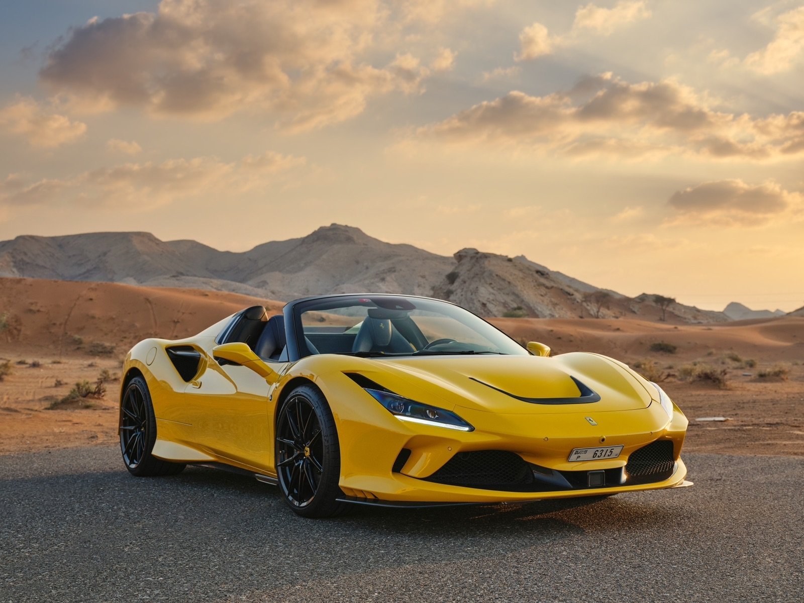 Ferrari F8 Tributo Spider yellow front view