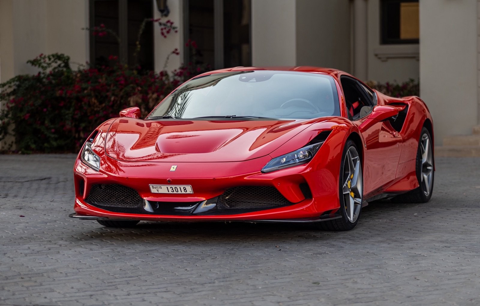 Ferrari F8 Tributo red front three-quarter view