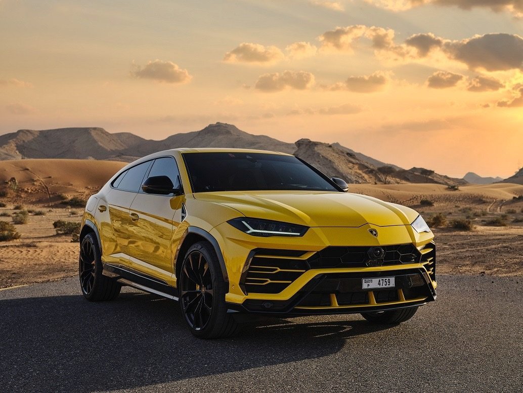Lamborghini Urus — vue avant, jaune