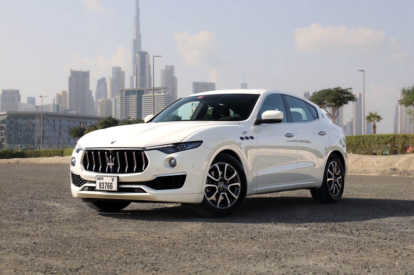 Maserati Levante white front three-quarter view