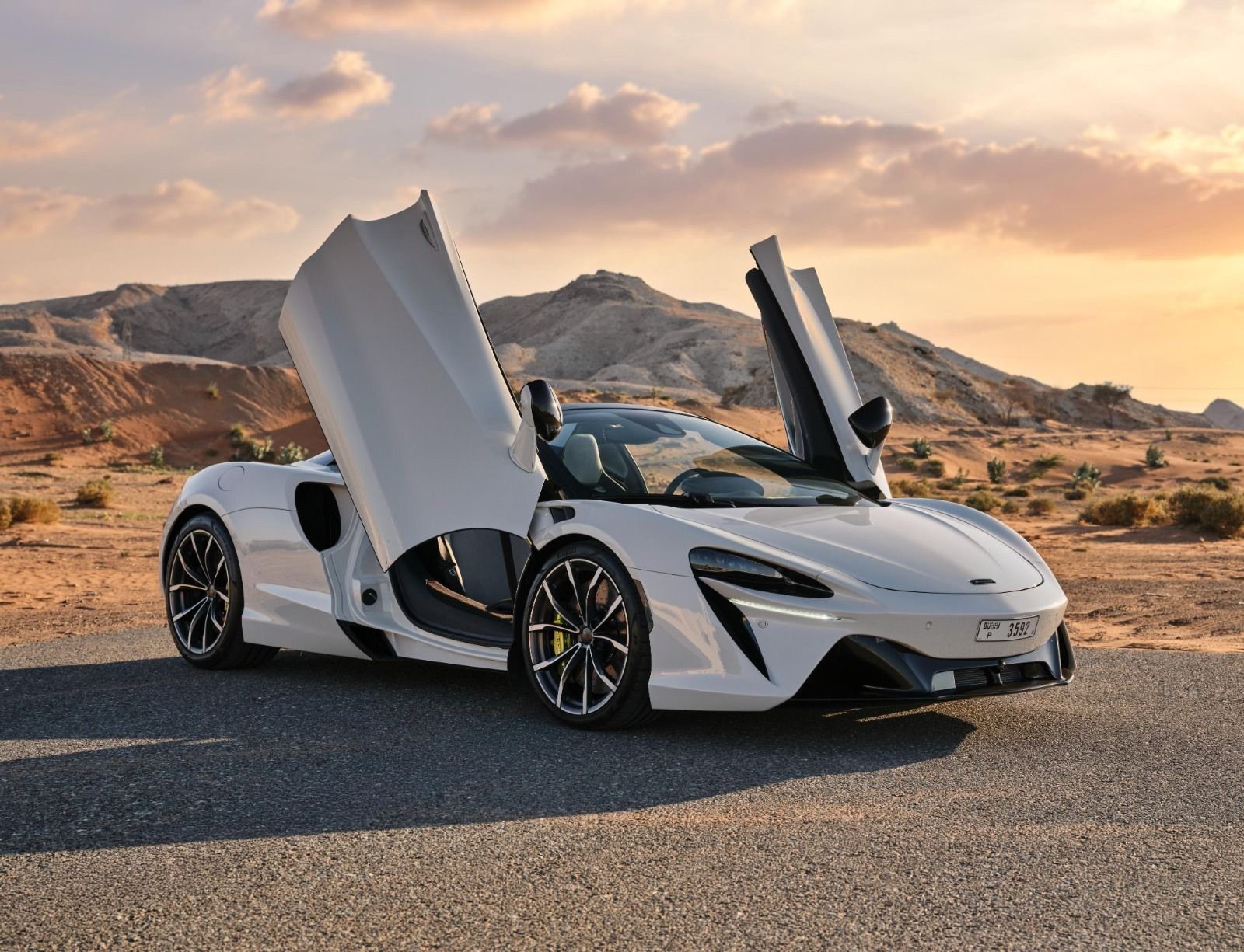 McLaren Artura Spider white front view
