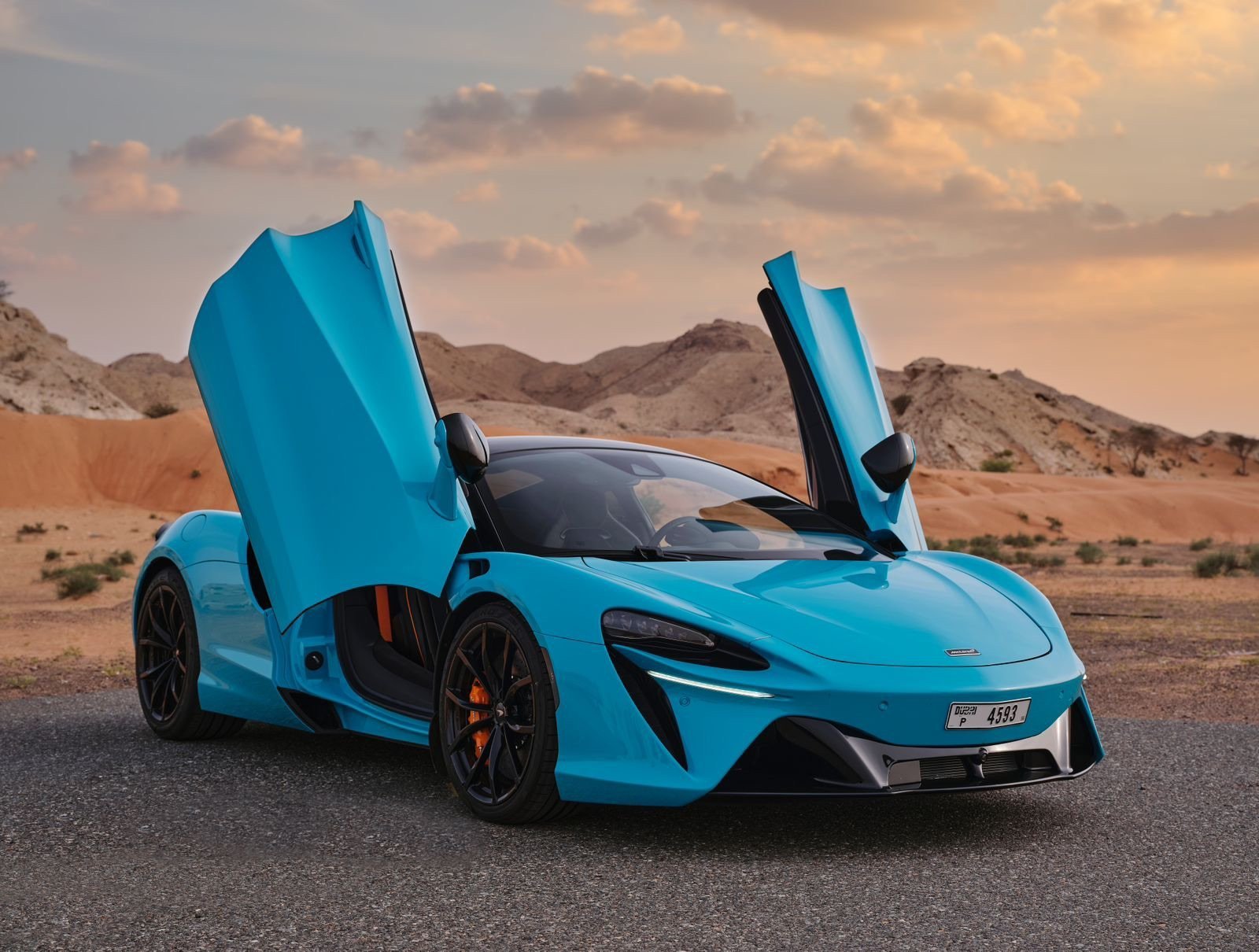 McLaren Artura baby blue front view