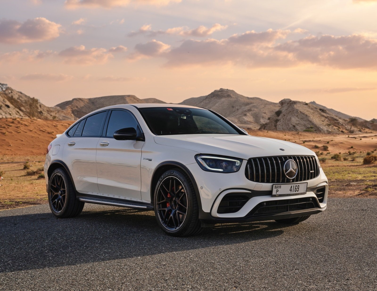 Mercedes-AMG GLC63 S Coupe white front view