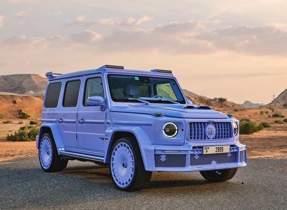 Mercedes-AMG G63 Brabus 800 mauve — vue avant