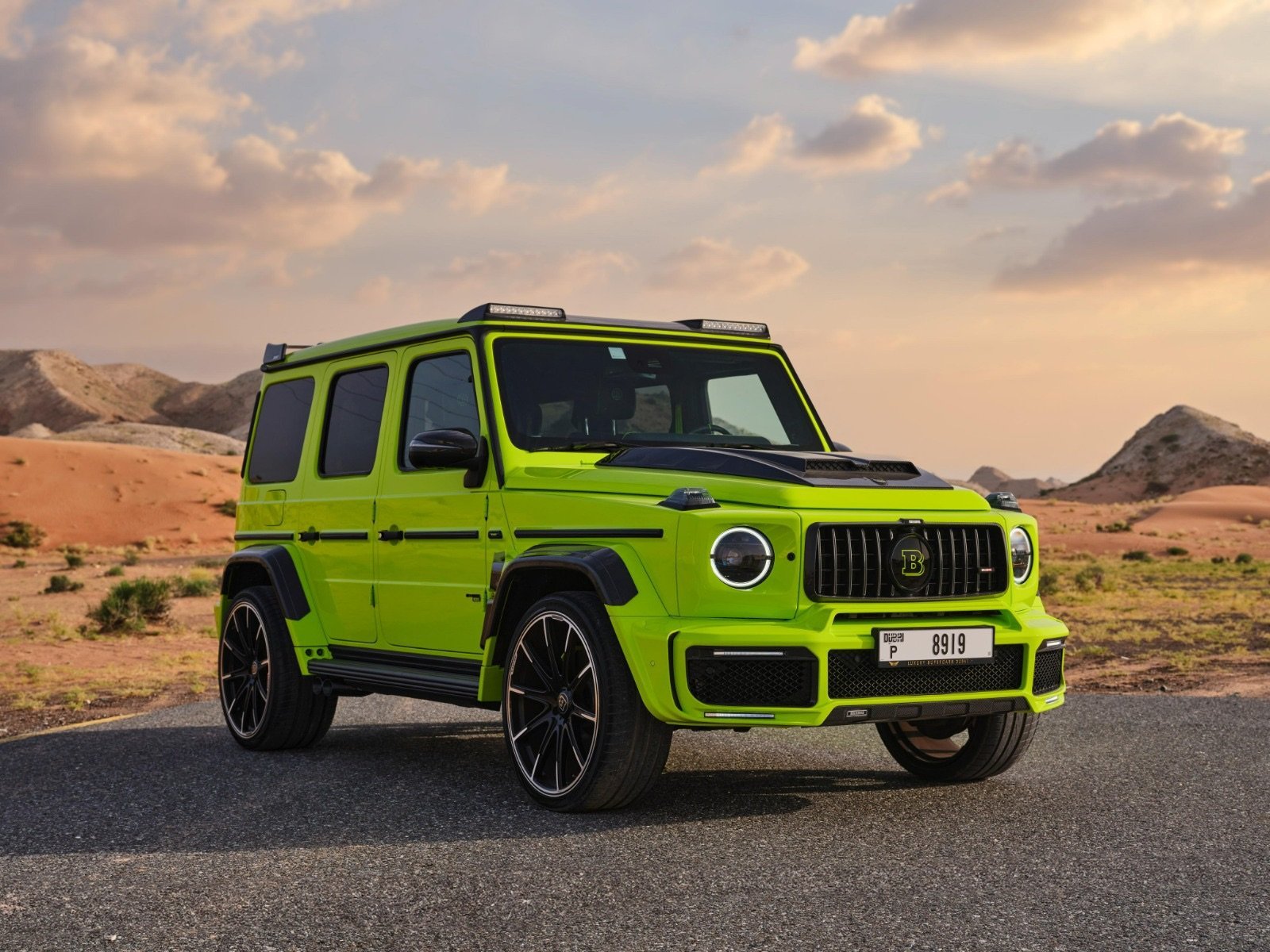 Mercedes-AMG G63 Brabus 800 — vue avant, vert