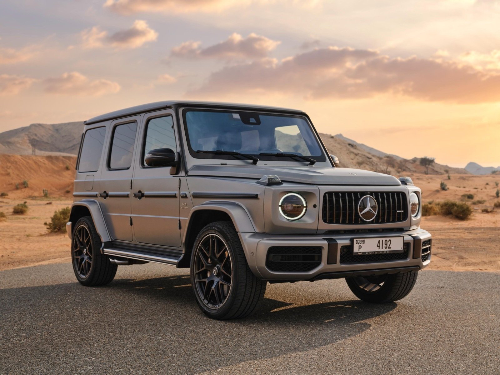 Mercedes-AMG G63 matte gray front view