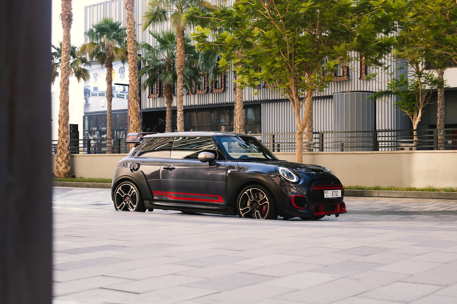 Mini Cooper JCW GP gray side view
