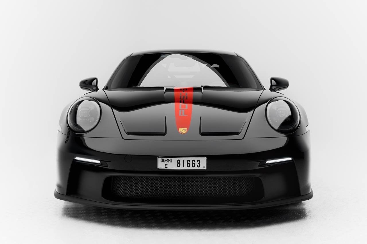 Porsche 911 GT3 black front view